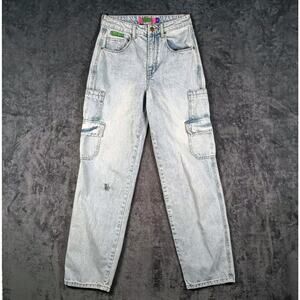 Empyre Jeans Women Size 0 Blue Tori Baggy Cargo Y2K EDC Rave‎